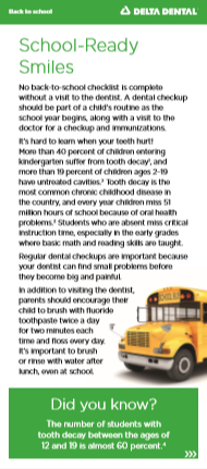 dental cleaning before school starts