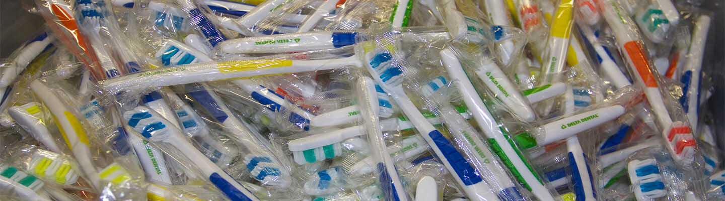 pile of toothbrushes